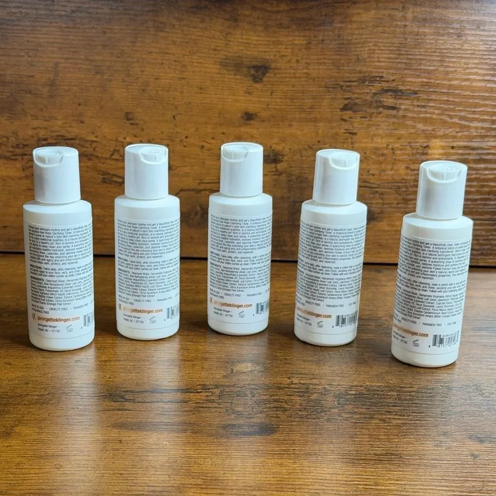 Georgette Klinger Rose Clarifying Toner 50mL x 5, Travel Size Bundle NEW, no box